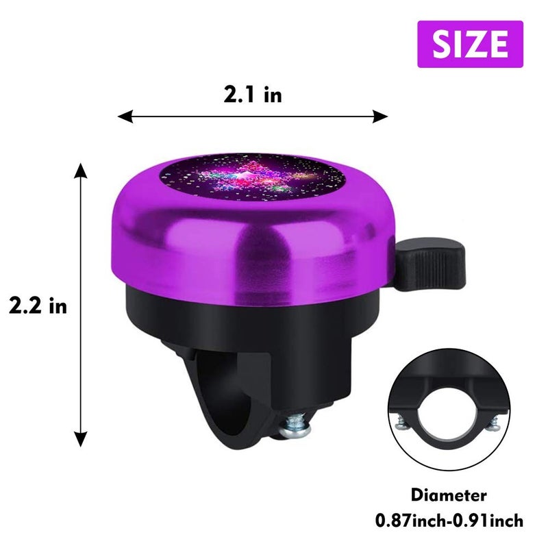 IVYRISE Kids Bike Bell, Aluminum Bicycle Bell for Kids Girls Toddlers Gifts, Cute Clear Sound Children's Bike Accessories Bell Ring, Adjustable Size Lovely Bike Horn Purple - Image 4
